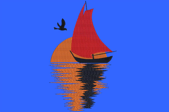 A Sunset Sail: Embroidering the Sailing Boat 12 Design