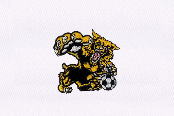 Cheetah Playing Soccer Embroidery for Seasonal Collections