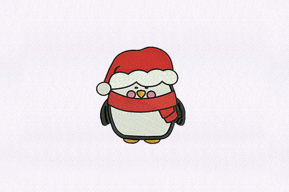 Penguin with Santa Hat: A Festive Embroidery Design Review