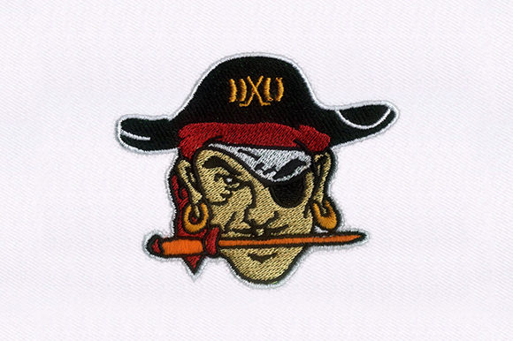 Red Tricorne Pirate Embroidery for Small Business Merchandise
