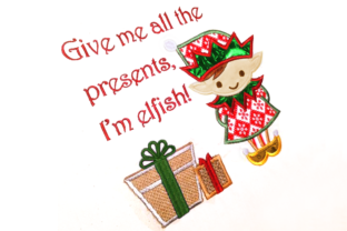 Testing the Elfish Christmas Elf Pun Applique Design